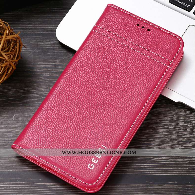 Housse iPhone 11 Cuir Protection Étui Téléphone Portable Coque Business Rouge