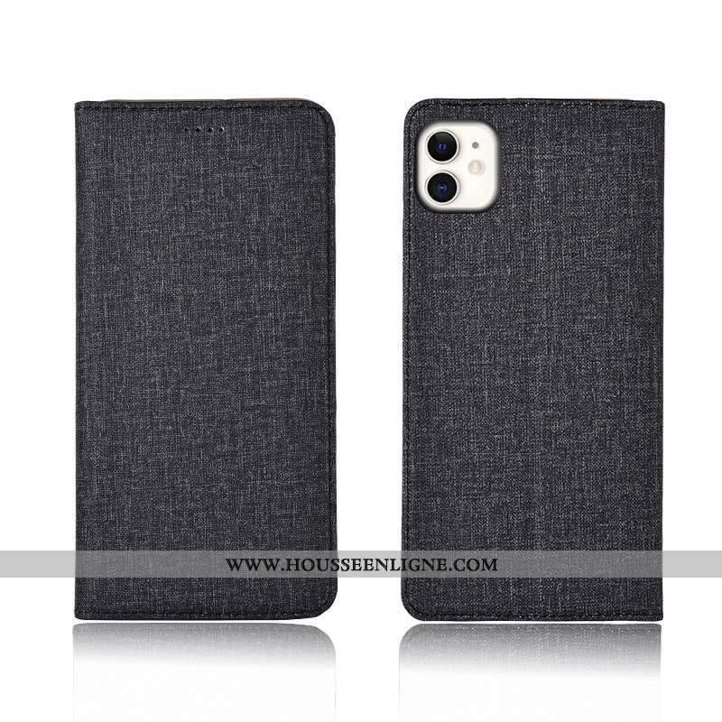 Housse iPhone 11 Cuir Silicone Noir Étui Téléphone Portable Incassable Tout Compris