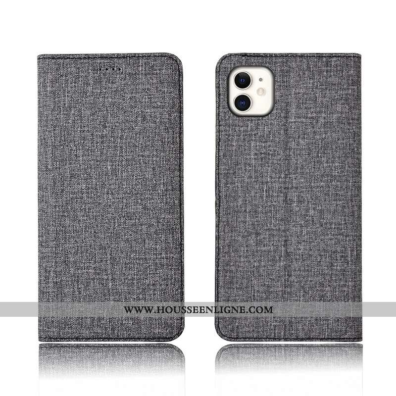 Housse iPhone 11 Cuir Silicone Noir Étui Téléphone Portable Incassable Tout Compris