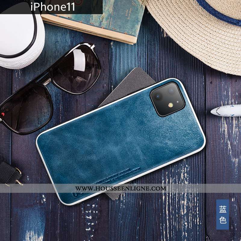 Housse iPhone 11 Cuir Véritable Tendance Luxe Nouveau Jaune Cuir Bovins