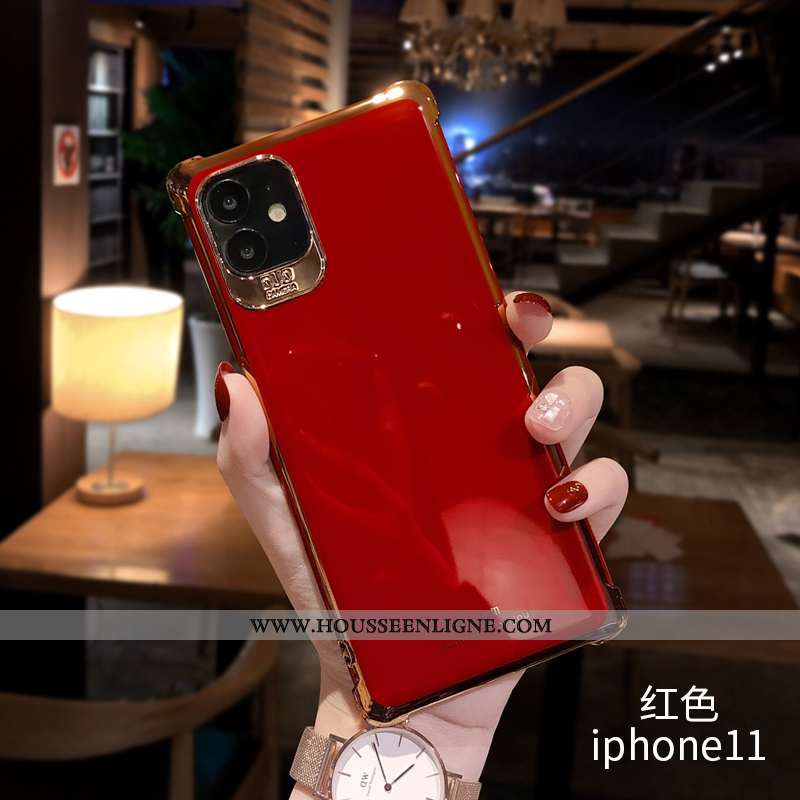 Housse iPhone 11 Luxe Personnalité Coque Luxe Téléphone Portable Net Rouge Tendance Rose