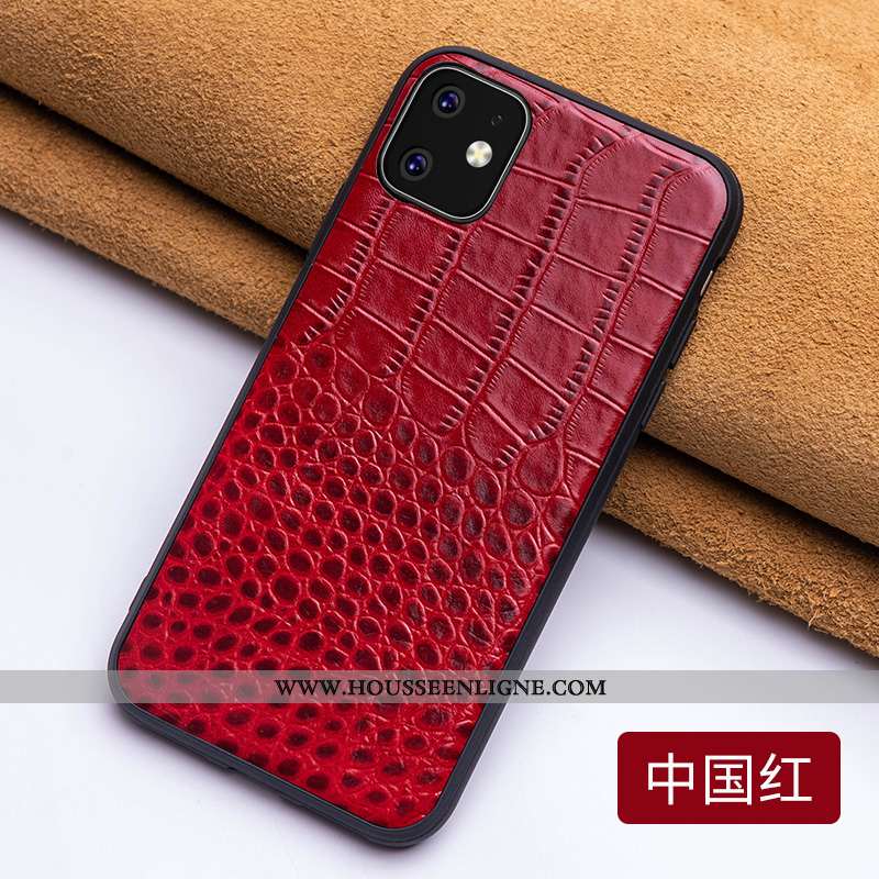 Housse iPhone 11 Légère Cuir Tendance Téléphone Portable Rouge Personnalité Incassable
