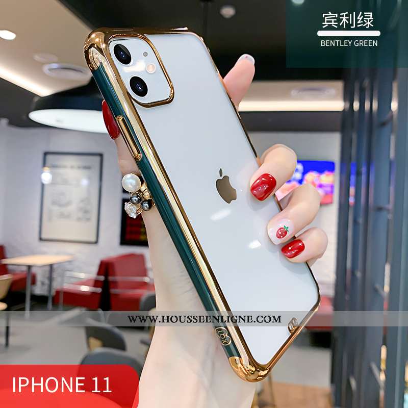 Housse iPhone 11 Personnalité Créatif Luxe Transparent Téléphone Portable Étui Silicone Rouge