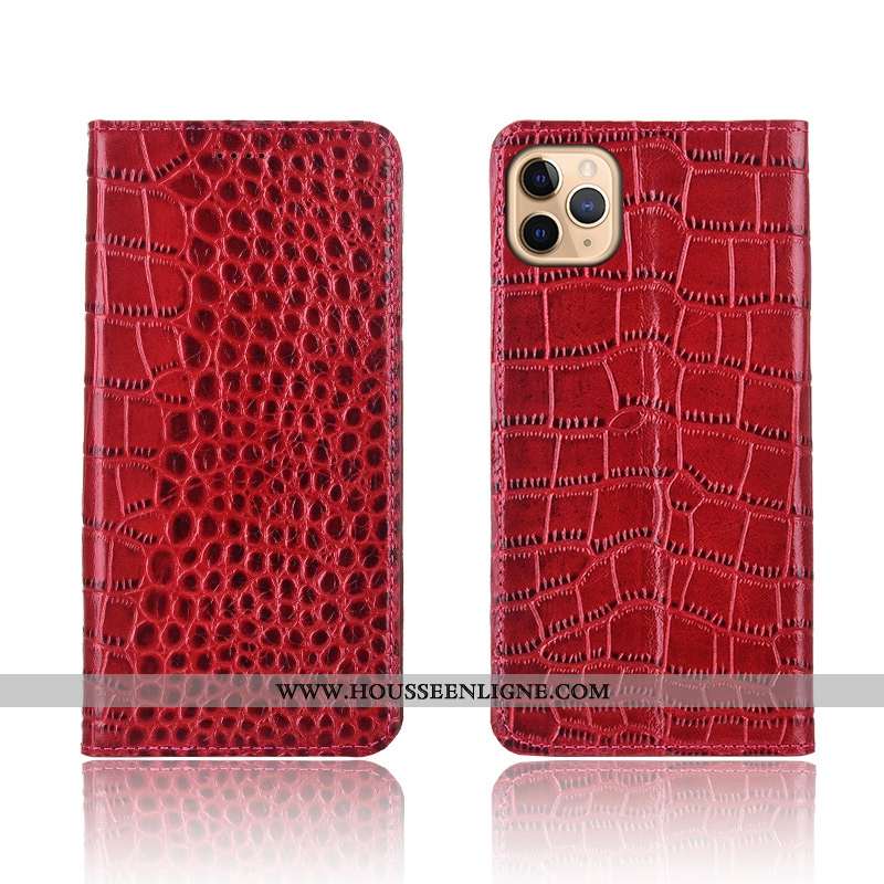 Housse iPhone 11 Pro Cuir Véritable Modèle Fleurie Noir Incassable Protection Silicone Téléphone Por