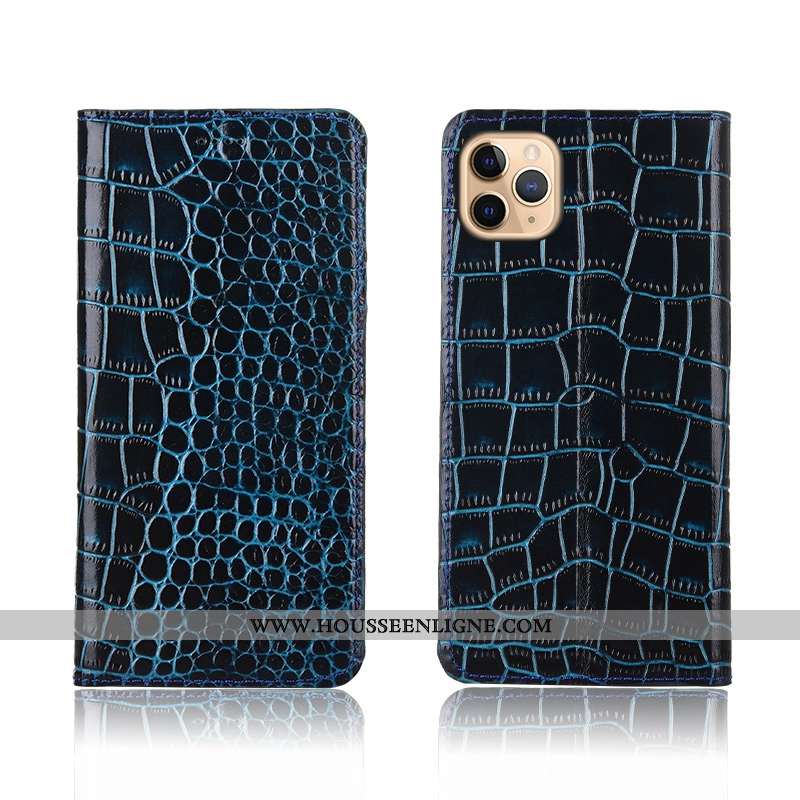 Housse iPhone 11 Pro Cuir Véritable Modèle Fleurie Noir Incassable Protection Silicone Téléphone Por