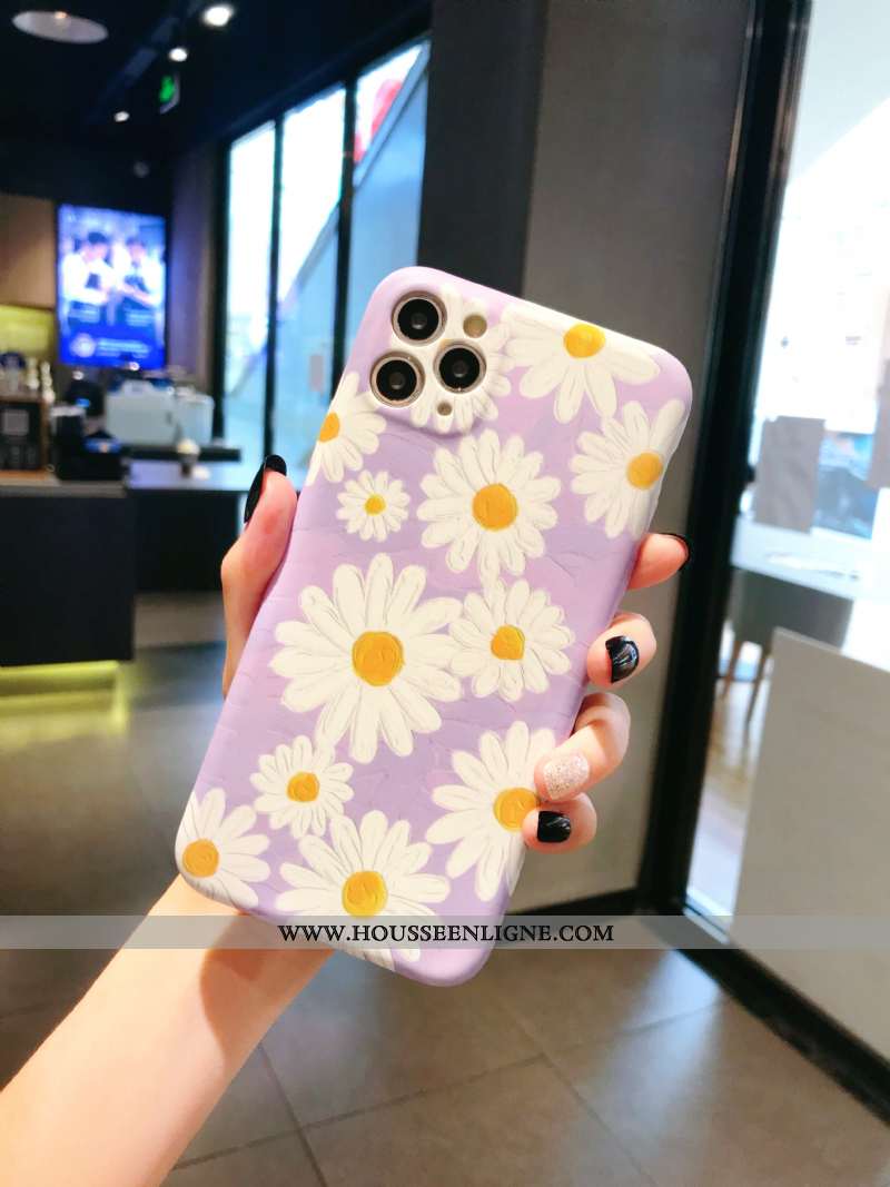 Housse iPhone 11 Pro Fluide Doux Délavé En Daim Tout Compris Violet Incassable Coque Vent
