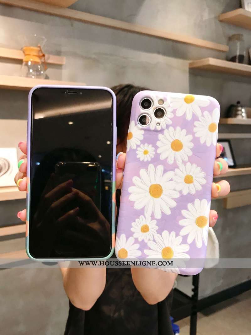 Housse iPhone 11 Pro Fluide Doux Délavé En Daim Tout Compris Violet Incassable Coque Vent
