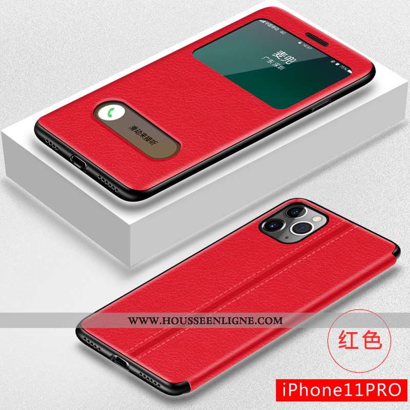 Housse iPhone 11 Pro Fluide Doux Silicone Cuir Bleu Marin Téléphone Portable Créatif Incassable Bleu