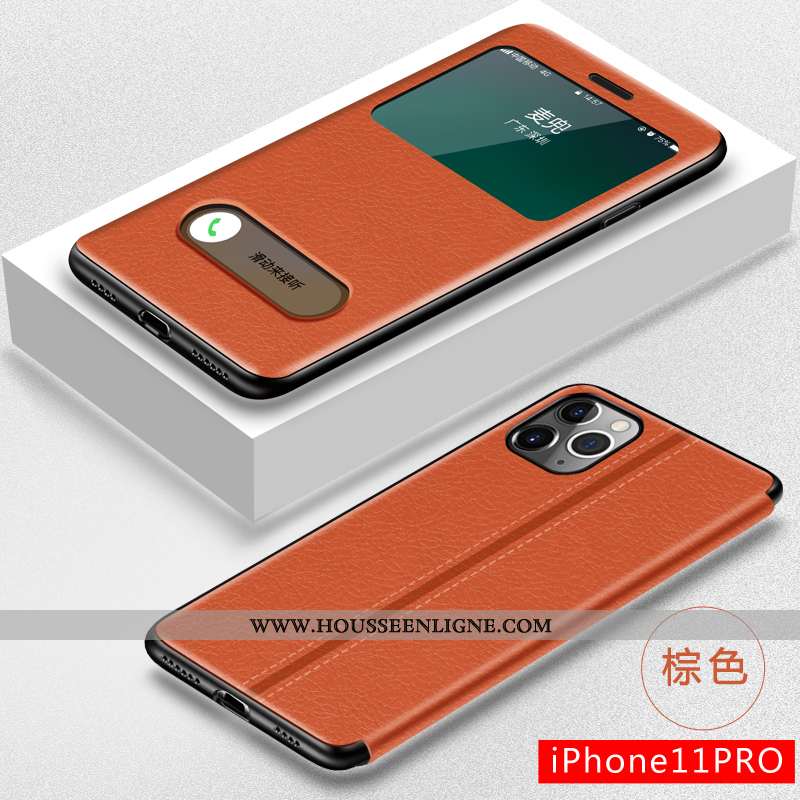 Housse iPhone 11 Pro Fluide Doux Silicone Cuir Bleu Marin Téléphone Portable Créatif Incassable Bleu