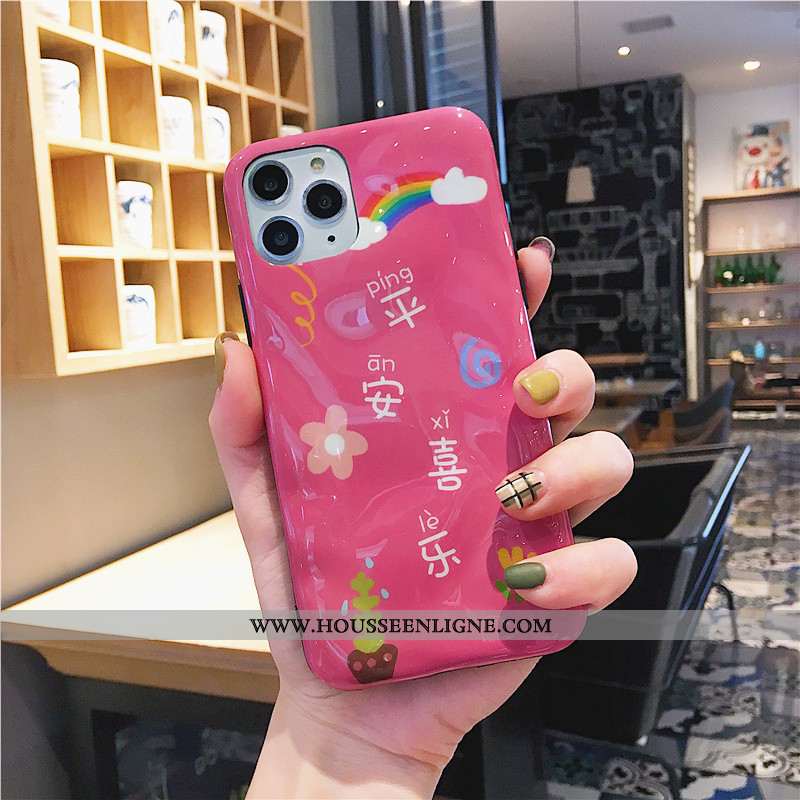 Housse iPhone 11 Pro Fluide Doux Silicone Ultra Téléphone Portable Cœur Petit Incassable Rose