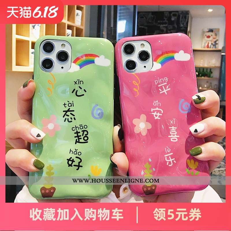 Housse iPhone 11 Pro Fluide Doux Silicone Ultra Téléphone Portable Cœur Petit Incassable Rose
