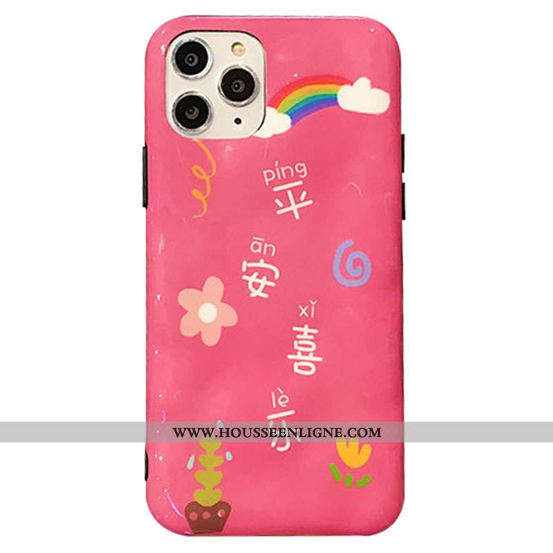 Housse iPhone 11 Pro Fluide Doux Silicone Ultra Téléphone Portable Cœur Petit Incassable Rose