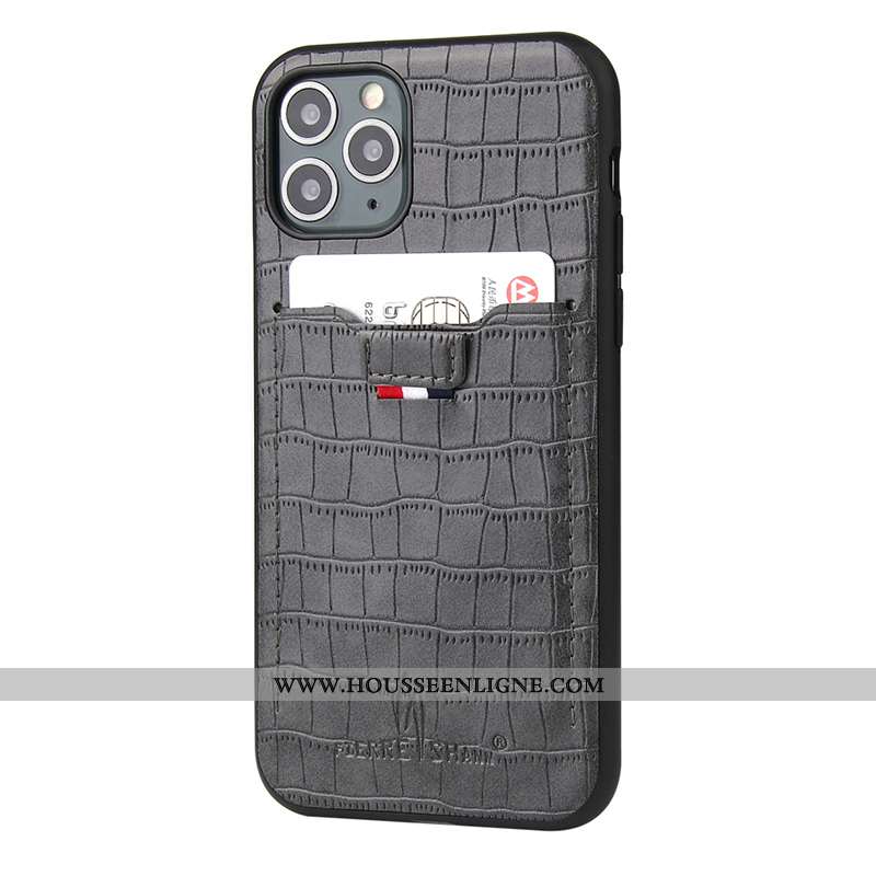 Housse iPhone 11 Pro Légère Cuir Rouge Carte Bancaire Modèle Fleurie Incassable Ultra