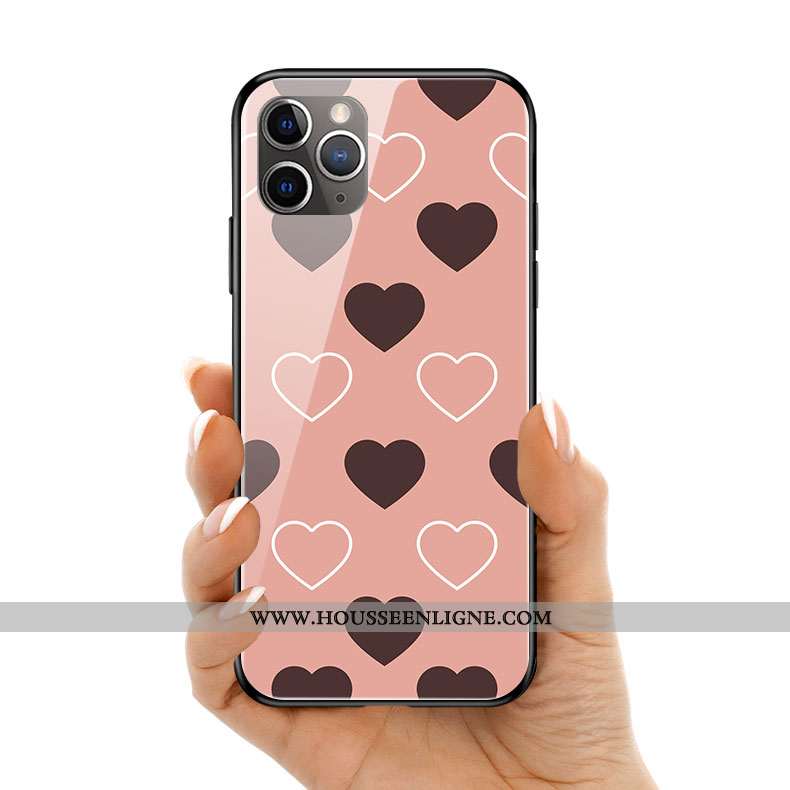 Housse iPhone 11 Pro Max Créatif Silicone Amour Rose Téléphone Portable Coque Point D'onde