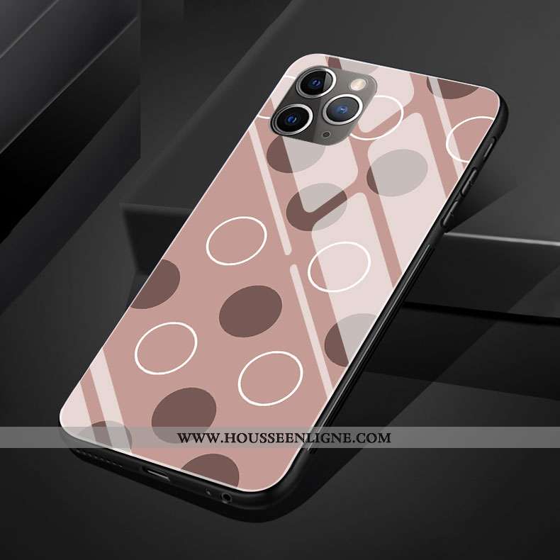Housse iPhone 11 Pro Max Créatif Silicone Amour Rose Téléphone Portable Coque Point D'onde