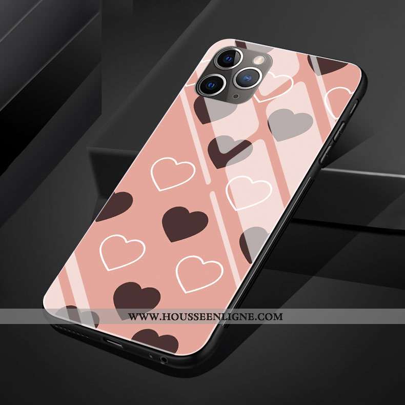 Housse iPhone 11 Pro Max Créatif Silicone Amour Rose Téléphone Portable Coque Point D'onde