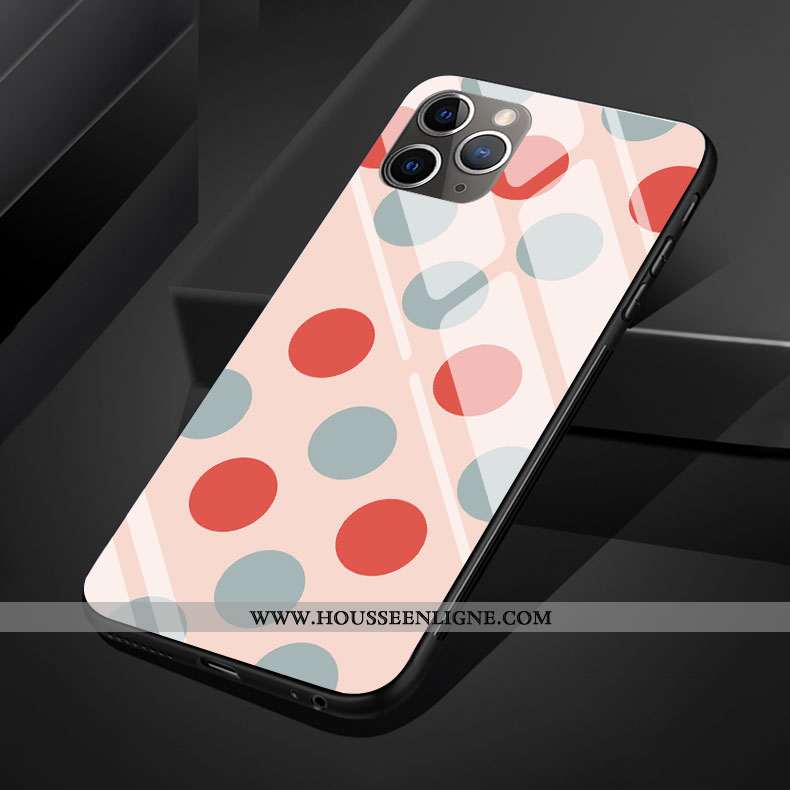 Housse iPhone 11 Pro Max Créatif Silicone Amour Rose Téléphone Portable Coque Point D'onde