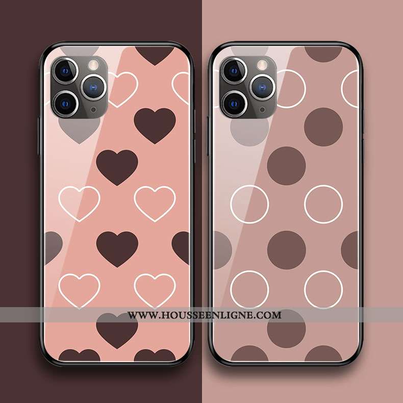 Housse iPhone 11 Pro Max Créatif Silicone Amour Rose Téléphone Portable Coque Point D'onde
