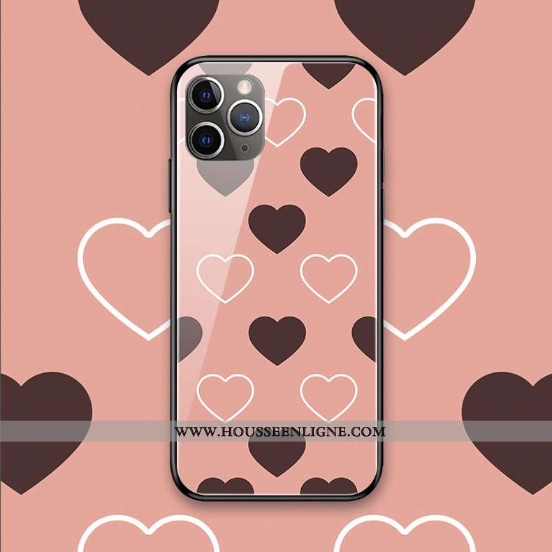 Housse iPhone 11 Pro Max Créatif Silicone Amour Rose Téléphone Portable Coque Point D'onde