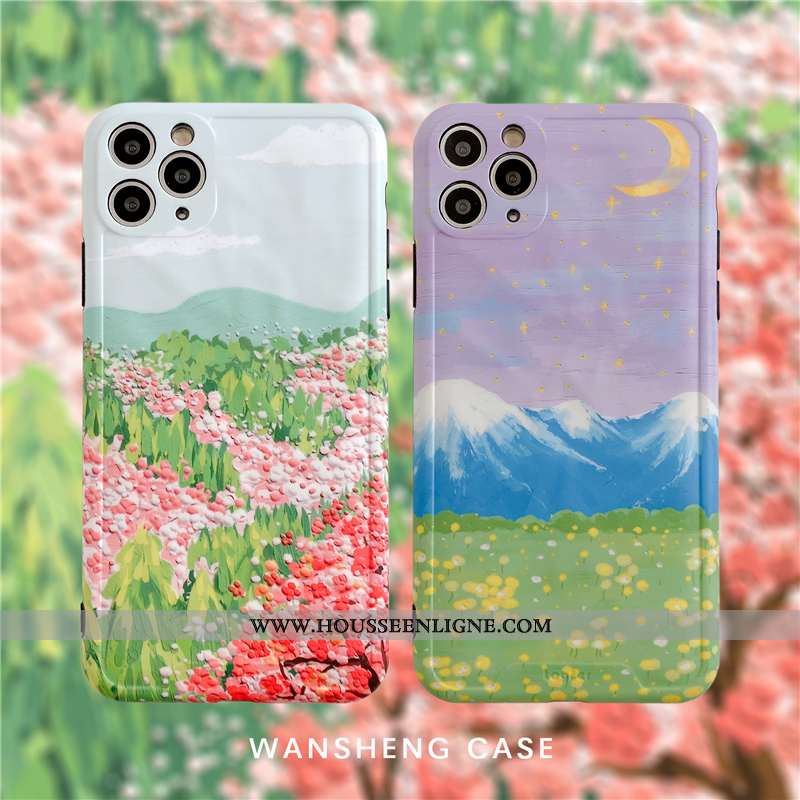 Housse iPhone 11 Pro Max Créatif Silicone Tout Compris Incassable Violet Vent Coque