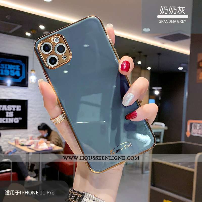 Housse iPhone 11 Pro Max Créatif Tendance Bleu Marin Vent Incassable Téléphone Portable Fluide Doux 