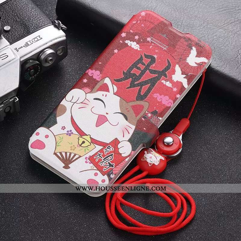 Housse iPhone 11 Pro Max Dessin Animé Tendance Protection Étui Cuir Rouge Silicone