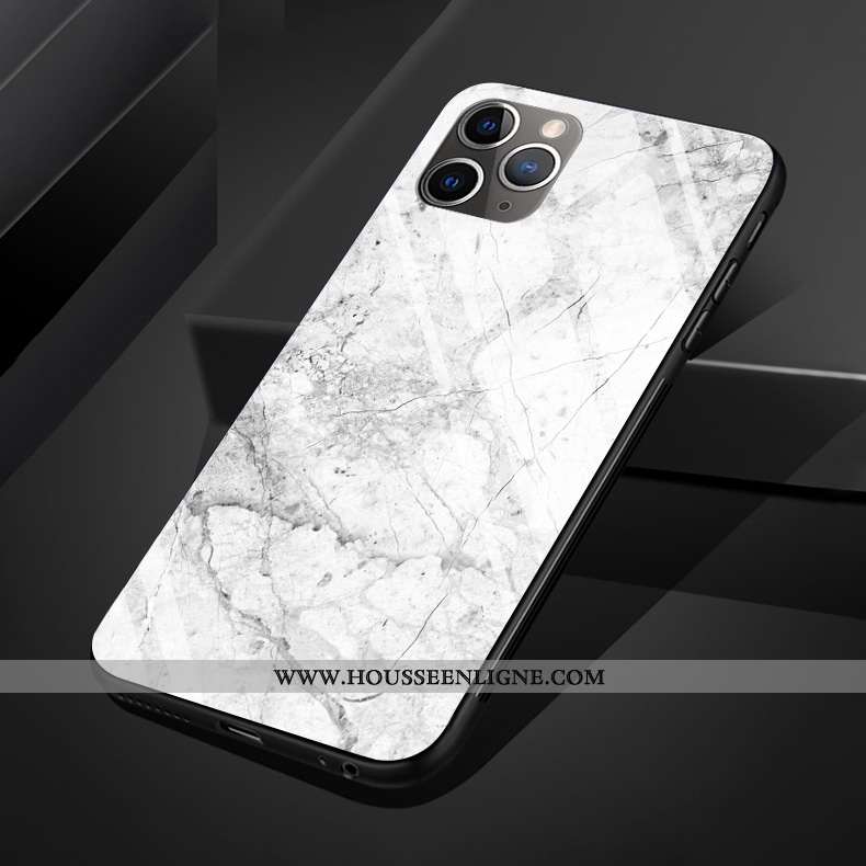 Housse iPhone 11 Pro Max Silicone Protection Téléphone Portable Noir Simple Verre Modèle Fleurie
