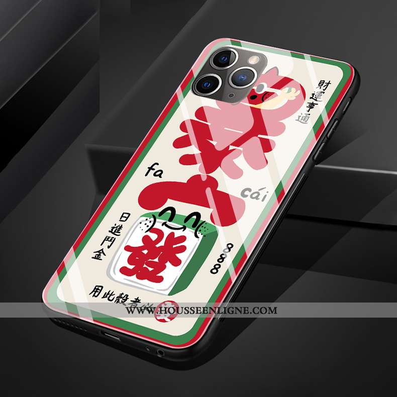 Housse iPhone 11 Pro Max Verre Créatif Rat Coque Rouge Silicone Téléphone Portable