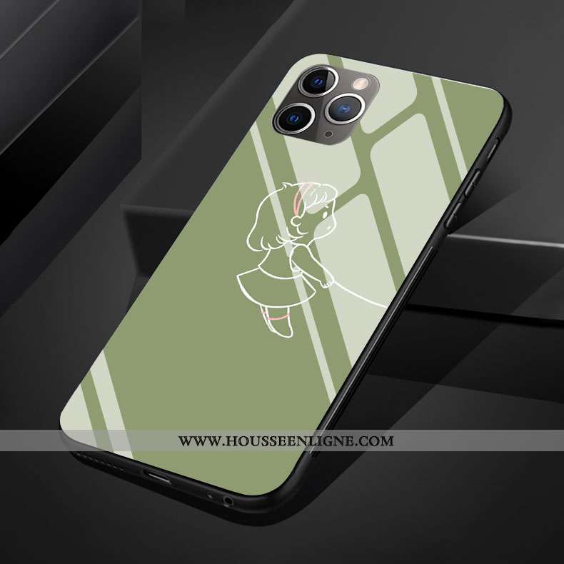 Housse iPhone 11 Pro Max Verre Silicone Protection Téléphone Portable Coque Amoureux Blanc Blanche
