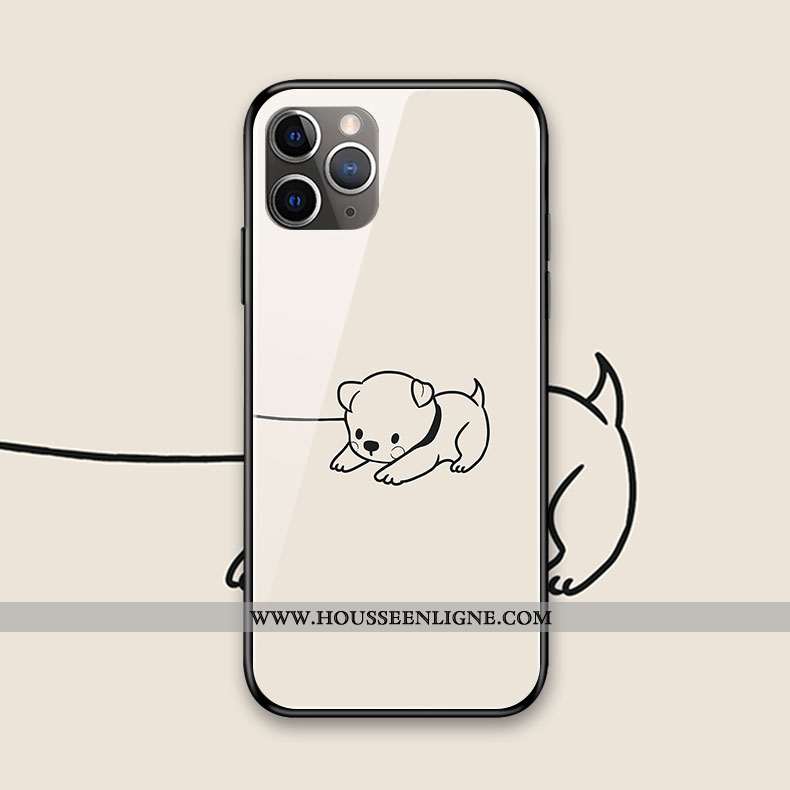 Housse iPhone 11 Pro Max Verre Silicone Protection Téléphone Portable Coque Amoureux Blanc Blanche