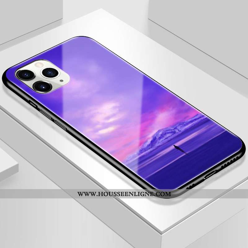 Housse iPhone 11 Pro Personnalité Tendance Simple Couvercle Arrière Art Incassable Amoureux Jaune