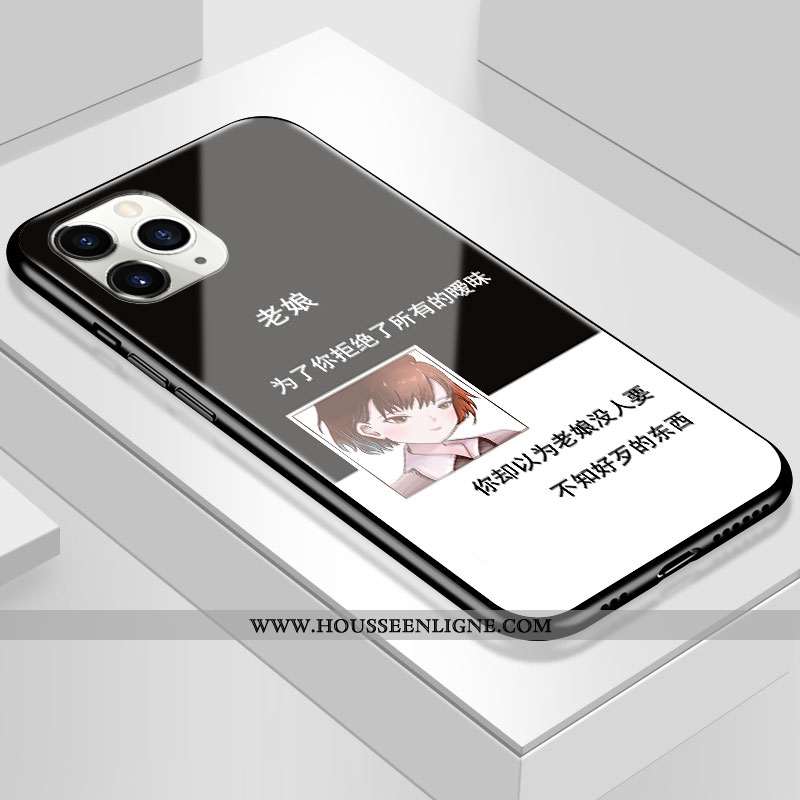 Housse iPhone 11 Pro Personnalité Tendance Simple Couvercle Arrière Art Incassable Amoureux Jaune