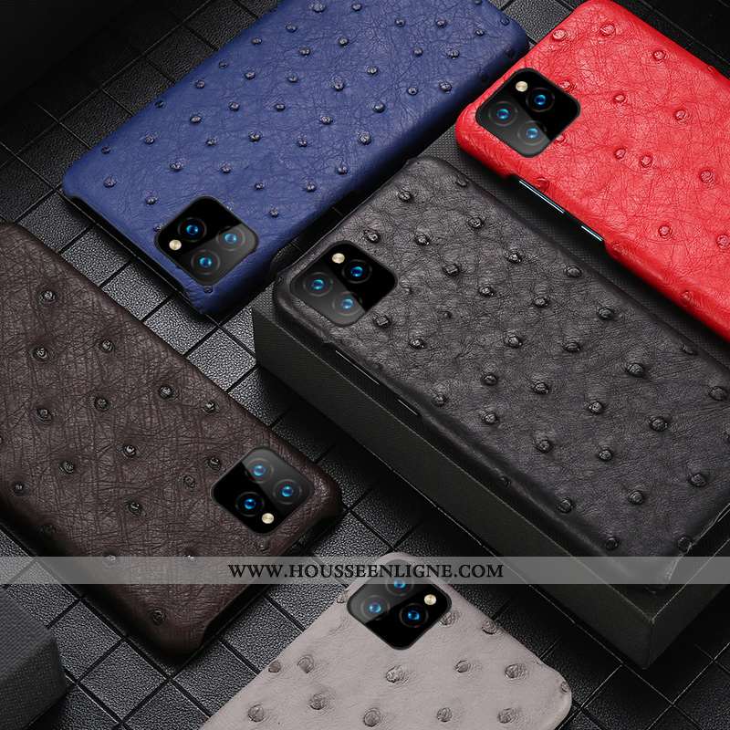 Housse iPhone 11 Pro Protection Luxe Cuir Incassable Téléphone Portable Coque Oiseau Noir