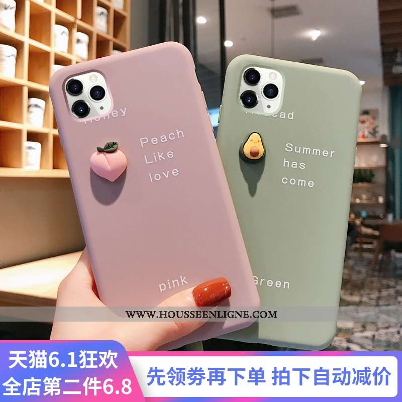 Housse iPhone 11 Pro Ultra Légère Vert Créatif Dimensionnel Coque Net Rouge Verte