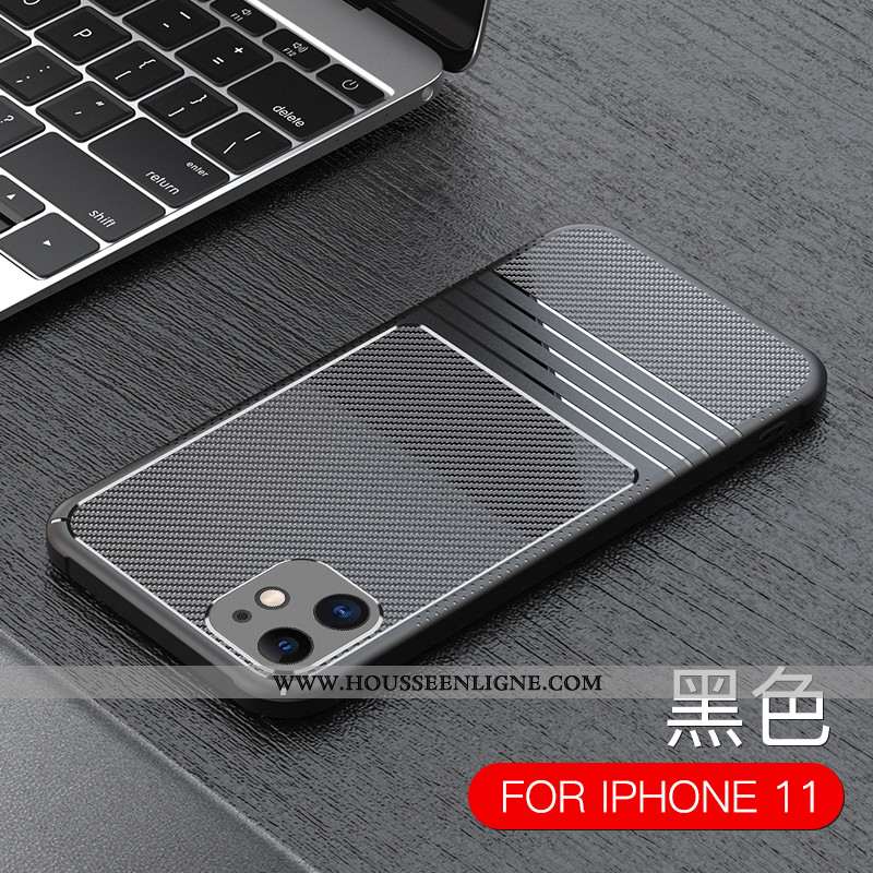 Housse iPhone 11 Protection Tendance Coque Tout Compris Téléphone Portable Fibre Incassable Noir