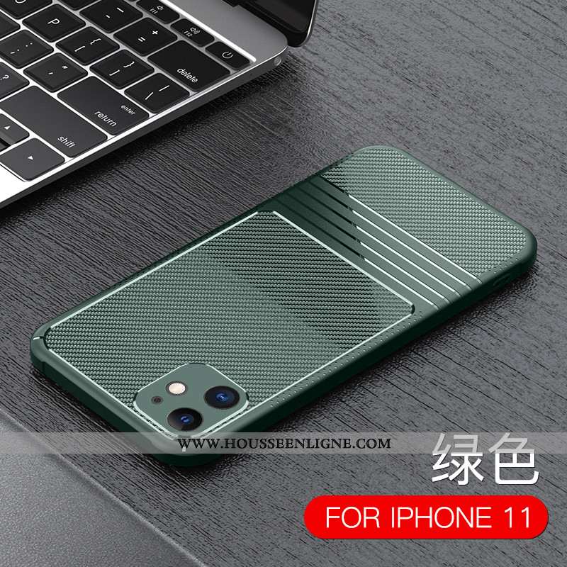Housse iPhone 11 Protection Tendance Coque Tout Compris Téléphone Portable Fibre Incassable Noir