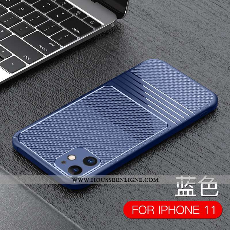 Housse iPhone 11 Protection Tendance Coque Tout Compris Téléphone Portable Fibre Incassable Noir