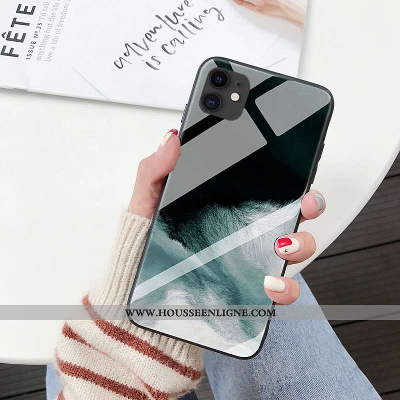 Housse iPhone 11 Silicone Personnalité Net Rouge Téléphone Portable Coque Tendance Peinture À L'huil