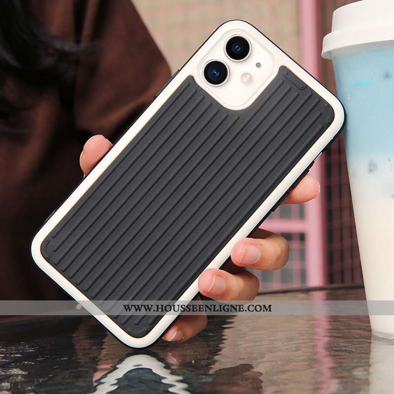Housse iPhone 11 Silicone Protection Couleur Unie Créatif Incassable Bleu Étui