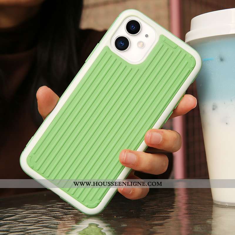 Housse iPhone 11 Silicone Protection Couleur Unie Créatif Incassable Bleu Étui