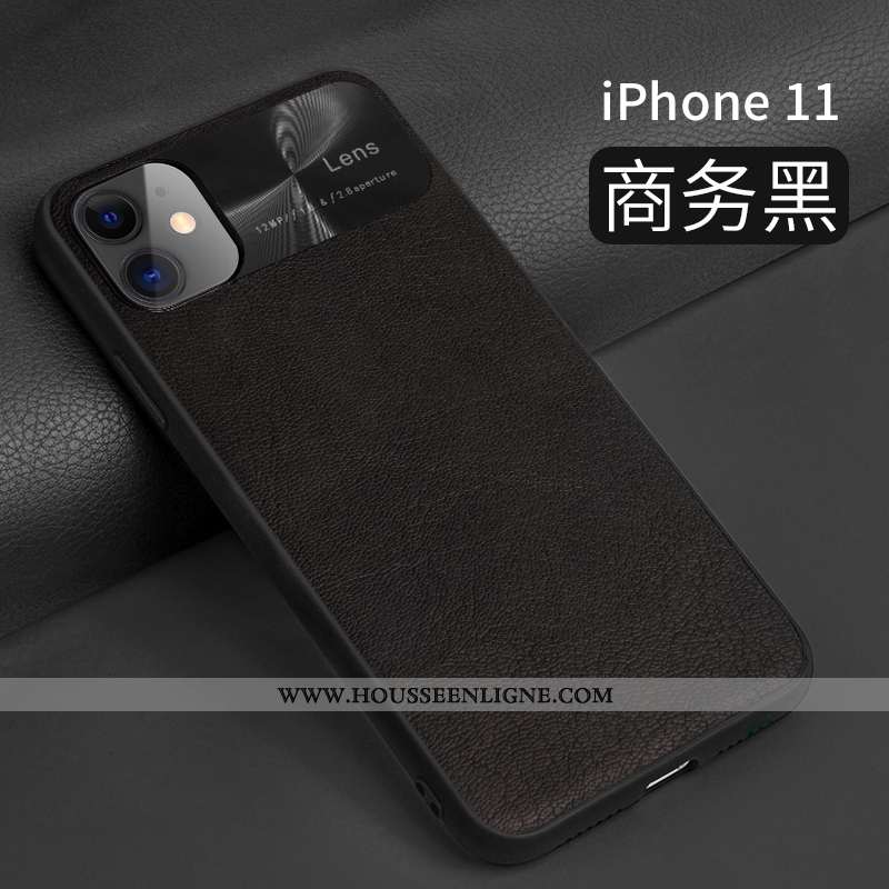 Housse iPhone 11 Tendance Légère Incassable Cuir Orange Net Rouge Nouveau
