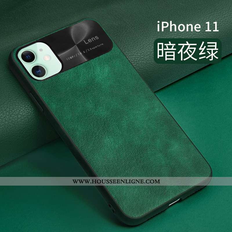 Housse iPhone 11 Tendance Légère Incassable Cuir Orange Net Rouge Nouveau