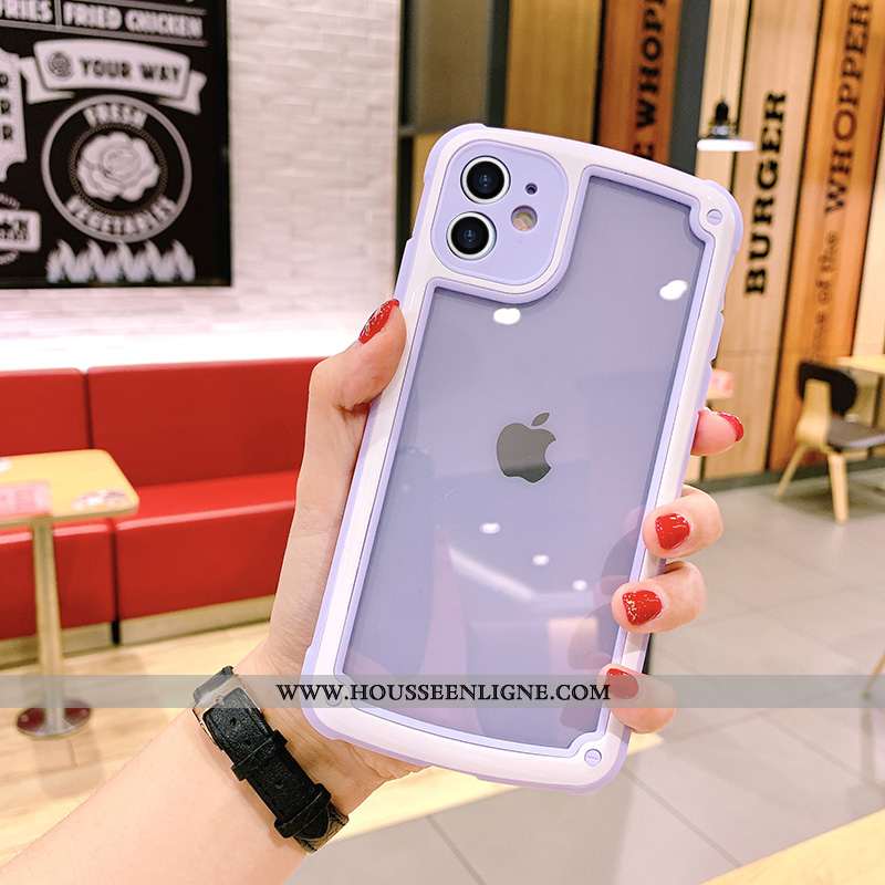 Housse iPhone 11 Tendance Protection Étui Violet Incassable Couleurs De Bonbon Téléphone Portable