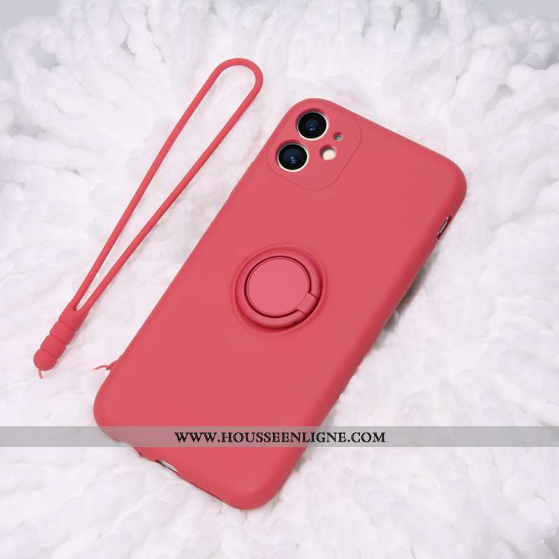 Housse iPhone 11 Ultra Légère Ornements Suspendus Net Rouge Silicone Anneau Vert Verte