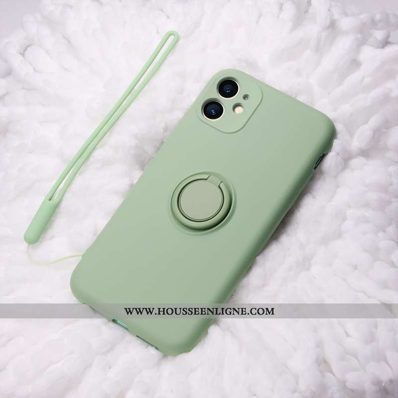 Housse iPhone 11 Ultra Légère Ornements Suspendus Net Rouge Silicone Anneau Vert Verte