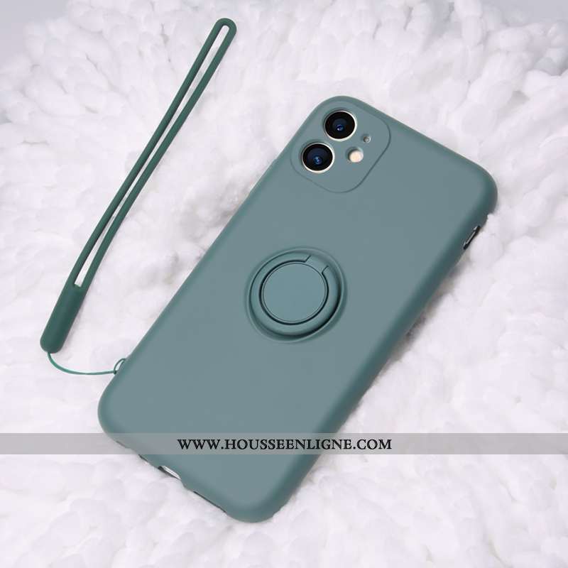 Housse iPhone 11 Ultra Légère Ornements Suspendus Net Rouge Silicone Anneau Vert Verte