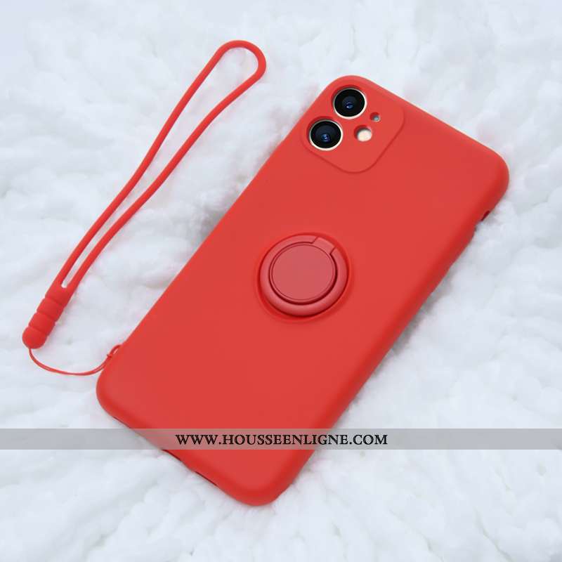 Housse iPhone 11 Ultra Légère Ornements Suspendus Net Rouge Silicone Anneau Vert Verte
