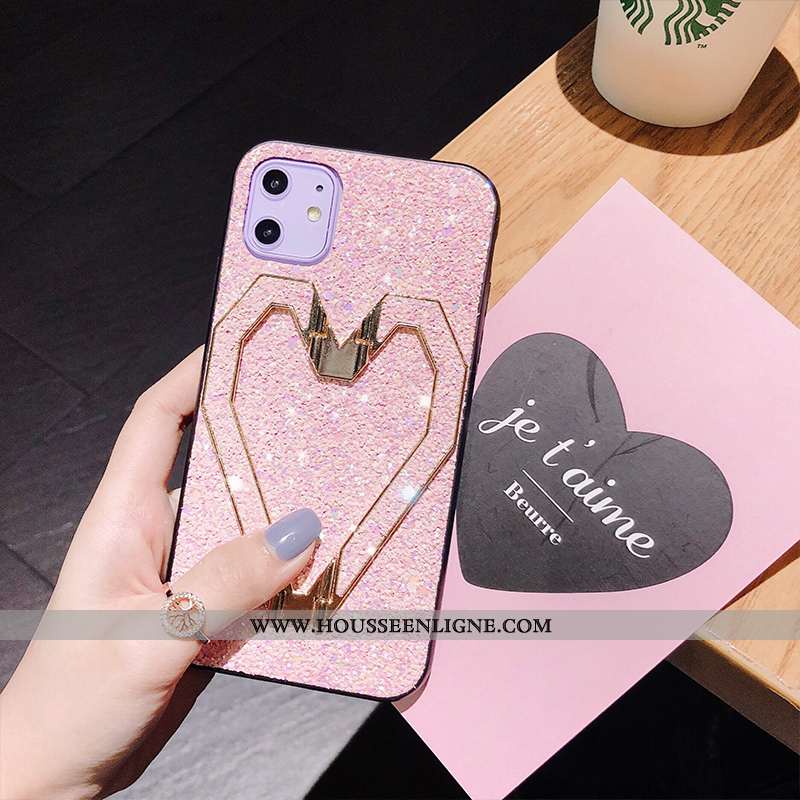 Housse iPhone 11 Ultra Légère Étui Incassable Protection Support Couleur Unie Rose