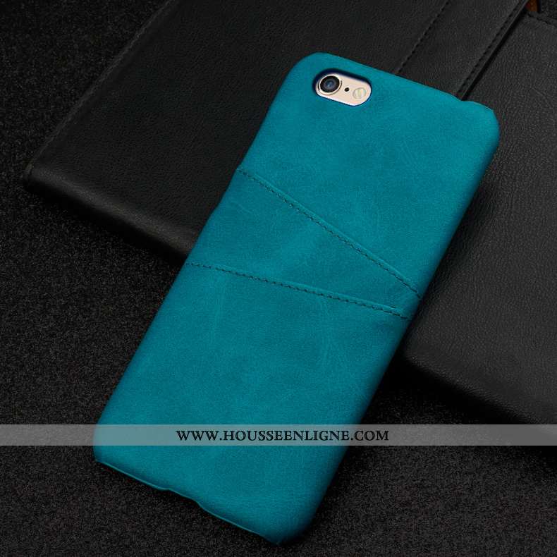 Housse iPhone 6/6s Cuir Protection Tempérer Personnalité Business Difficile Membrane Bleu