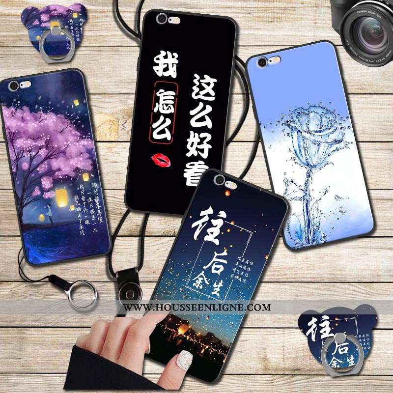 Housse iPhone 6/6s Fluide Doux Coque Noir Étui Téléphone Portable